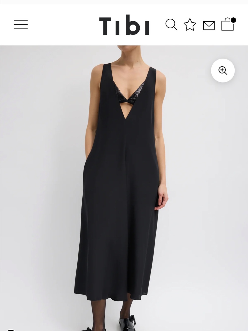 Tibi Black V-Neck Sleeveless Midi Jumpsuit Dress - Picture 2 of 6